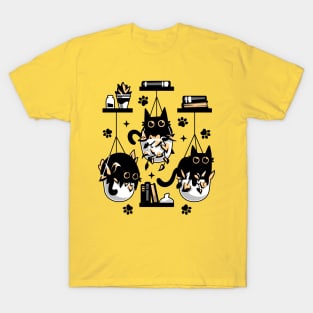 Kittens In Plant Pots - Cute Black Cats T-Shirt